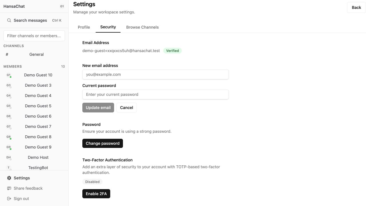 Change email form