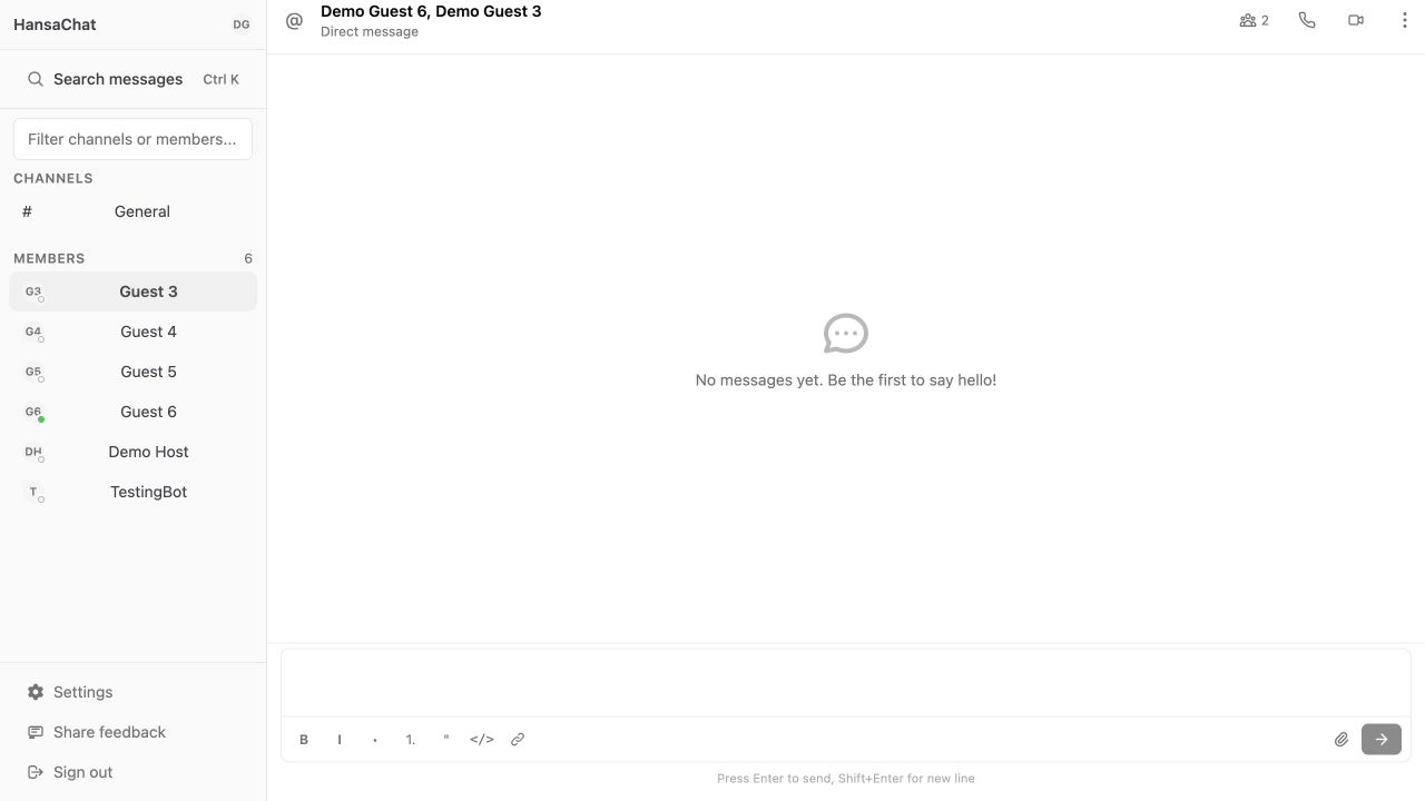 Direct message call buttons