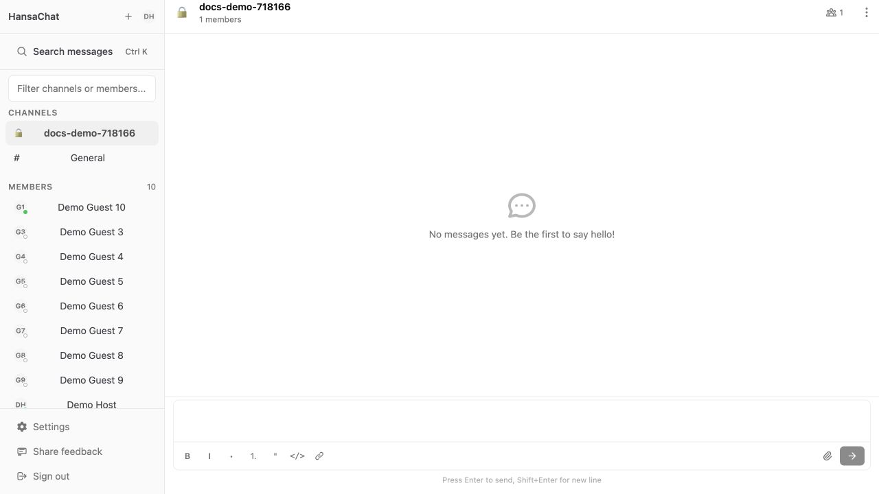 Empty message composer