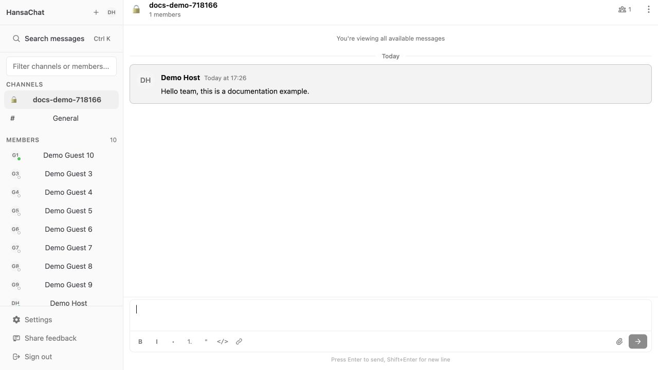 Sent message