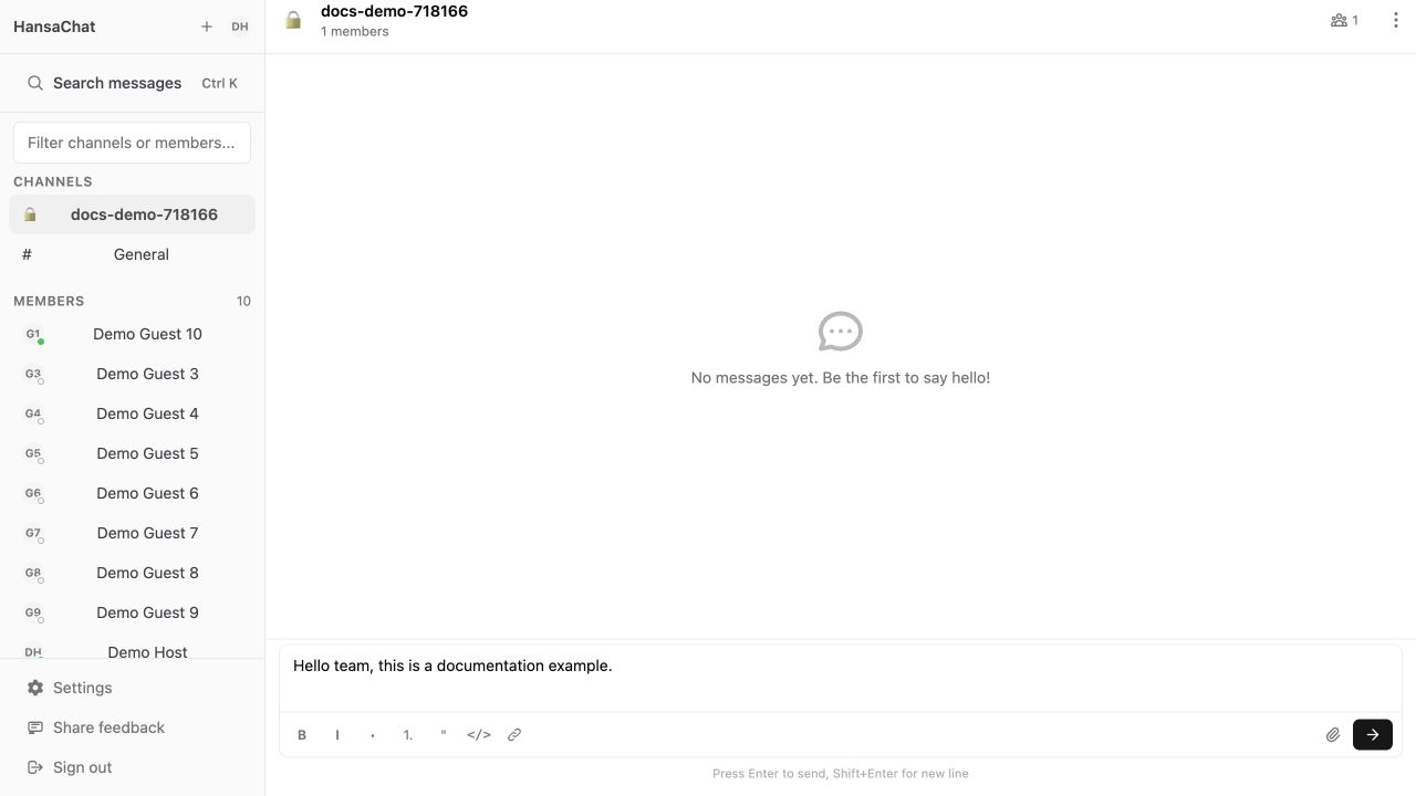 Typed message