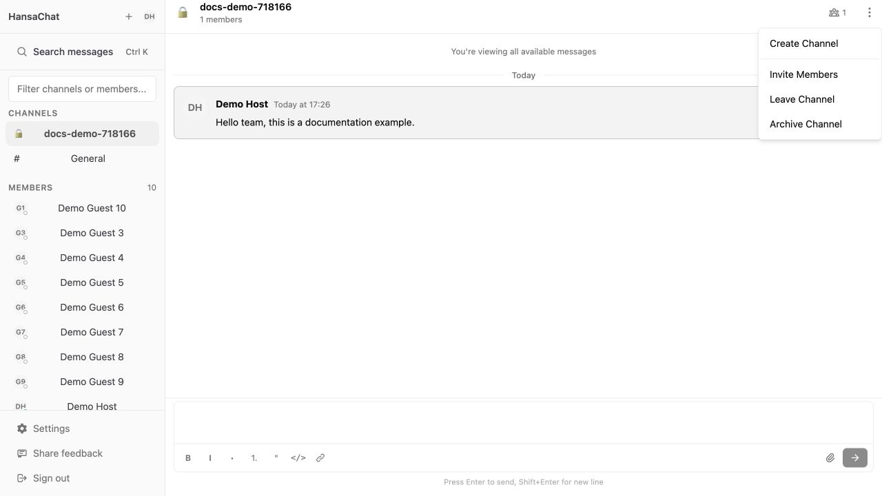 Workspace notification context
