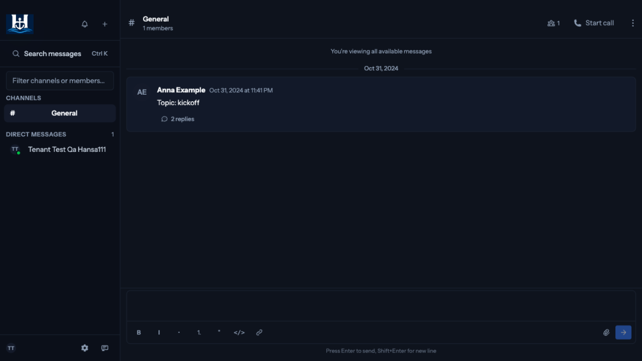Imported Zulip history: a synthesized topic root with threaded replies